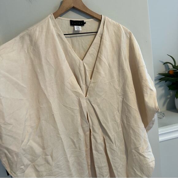 HATCH Cream Linen Blend Mini Dress One Size - Picture 11 of 14